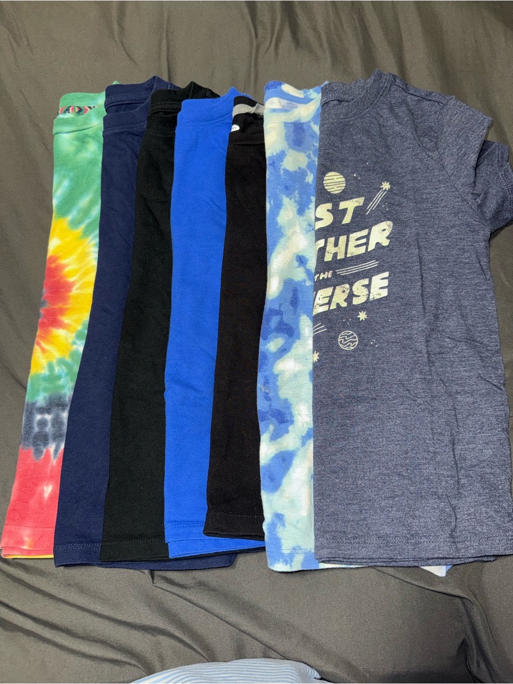 Cat & Jack Kids Short Sleeve Tee Pack - Blue, Black, Tie-Dye, Navy, Gray
